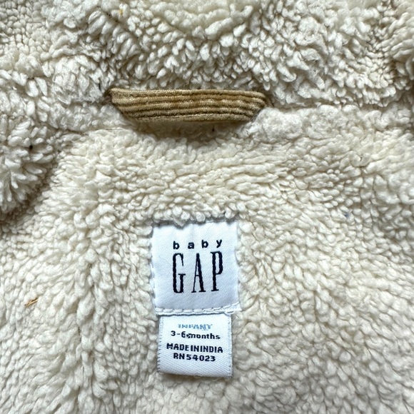 Baby GAP Tan Fleece Lined Corduroy Jacket With Hood - Picture 8 of 15